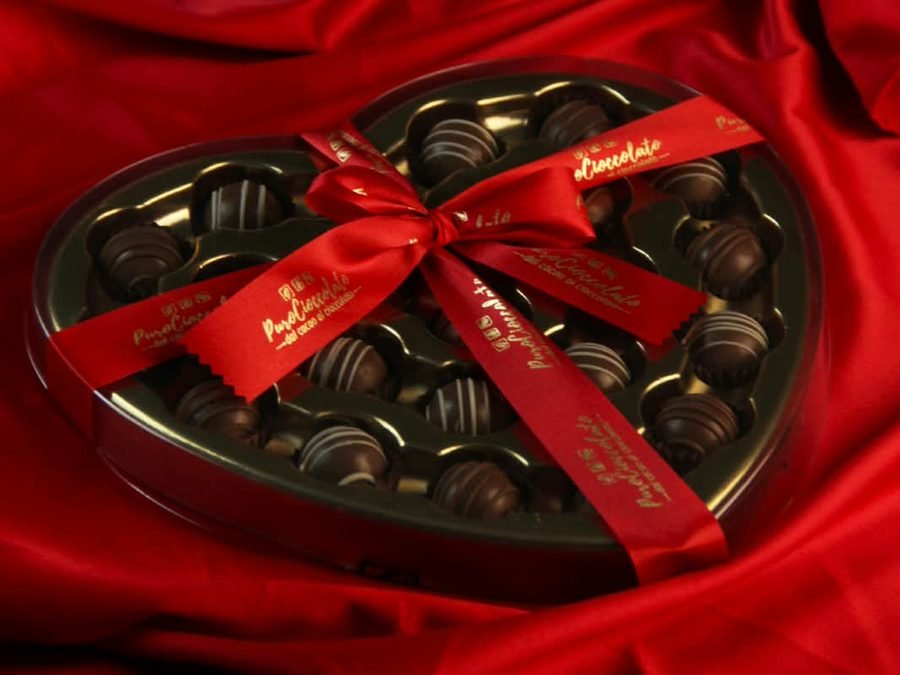 Caixa coração com trufas Puro Cioccolato